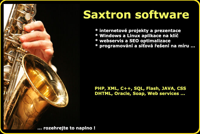 SAXTRON SOFTWARE - profesionalní aplikace a internetová řešeni na míru